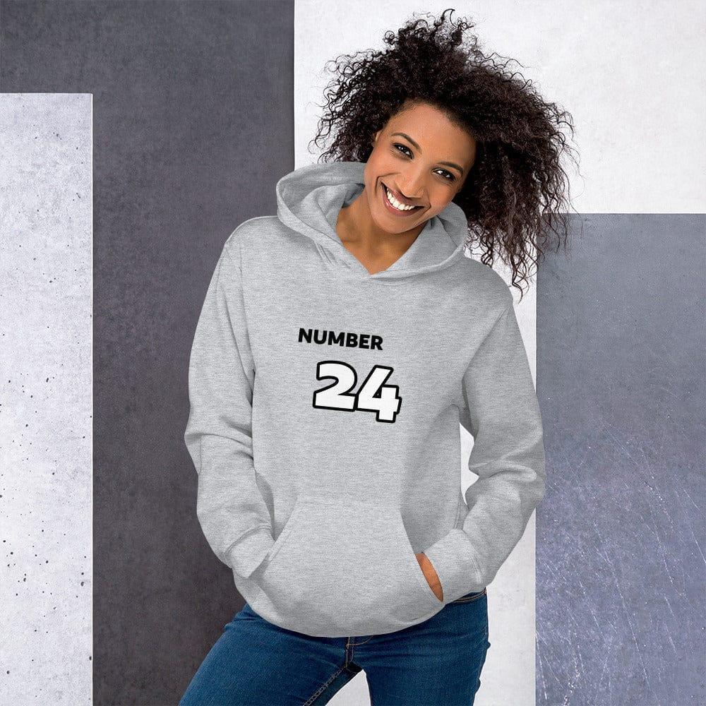 Grafik Damen Hoodie in Sportgrau, Baumwolle, bedruckbar, von BUYATHOME24, Kapuzenpullover für Damen, Größen S bis 5XL