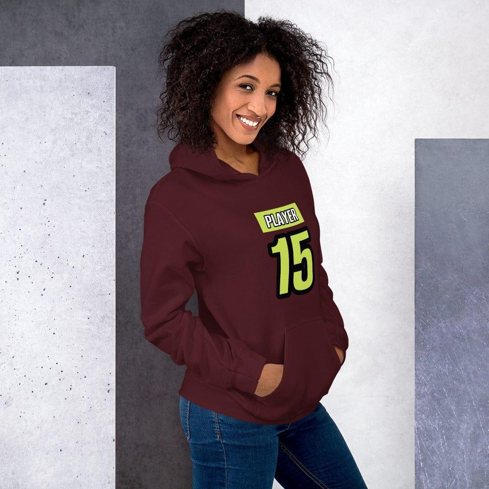 Grauer Damen-Grafik-Hoodie von BUYATHOME24 mit Kapuze, Baumwolle, bedruckbar, in Größe S bis 5XL, entspannter Freizeitlook