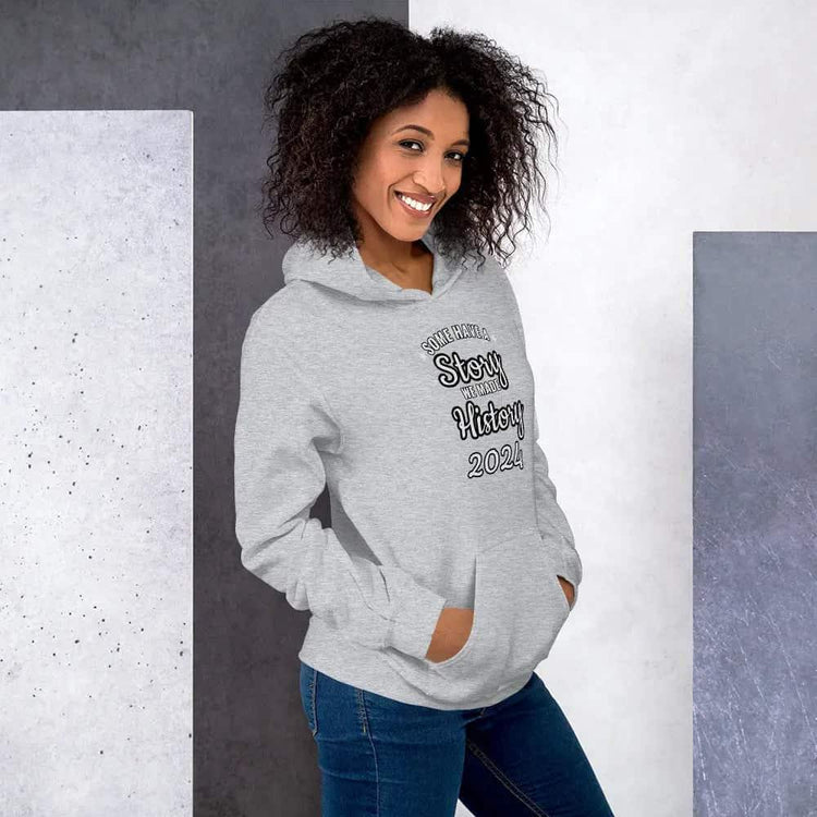 Grauer Damen Hoodie S-5XL von BUYATHOME24 mit Grafikdruck, aus Baumwolle, personalisierbarer Damen Kapuzenpullover