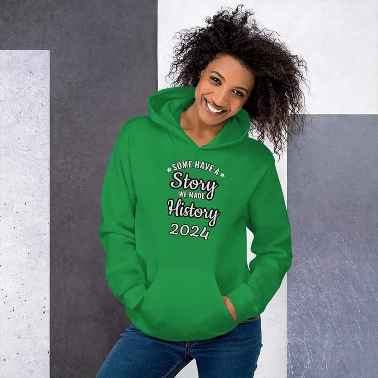 Grafik Damen Hoodie in irischem Grün, personalisierbar, aus Baumwolle, mit Hoodie, für Damen, in den Größen S bis 5XL.