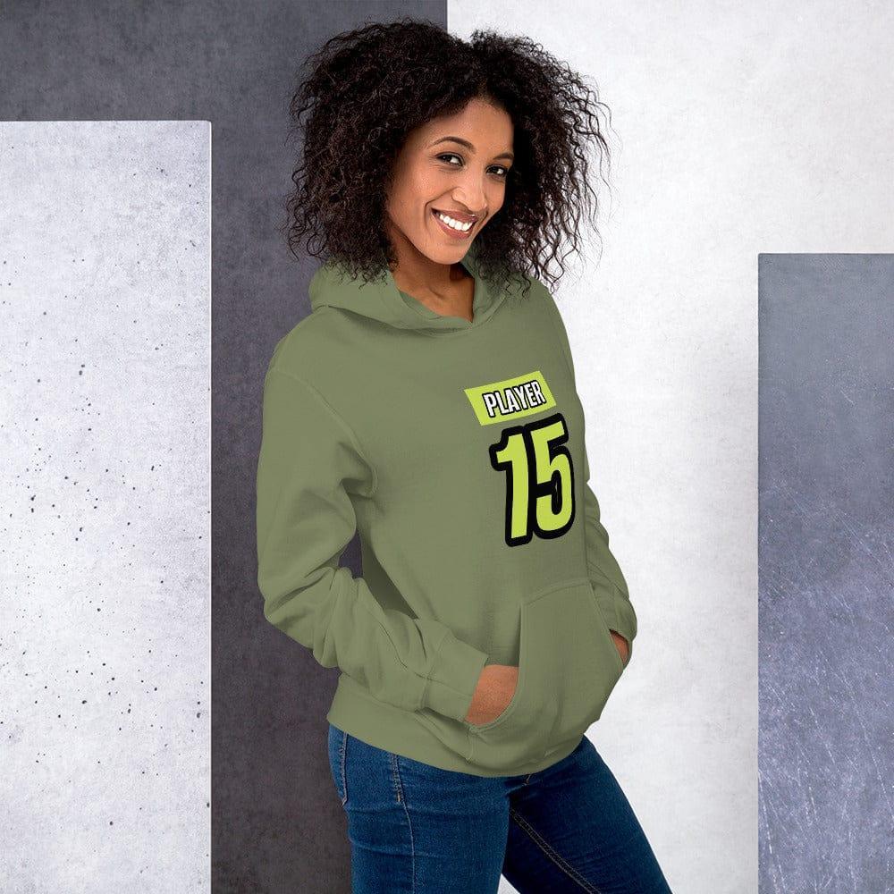 Grauer Damen-Grafik-Hoodie von BUYATHOME24, bedruckbar, aus Baumwolle, in S bis 5XL, mit Kapuze und langem Ärmel