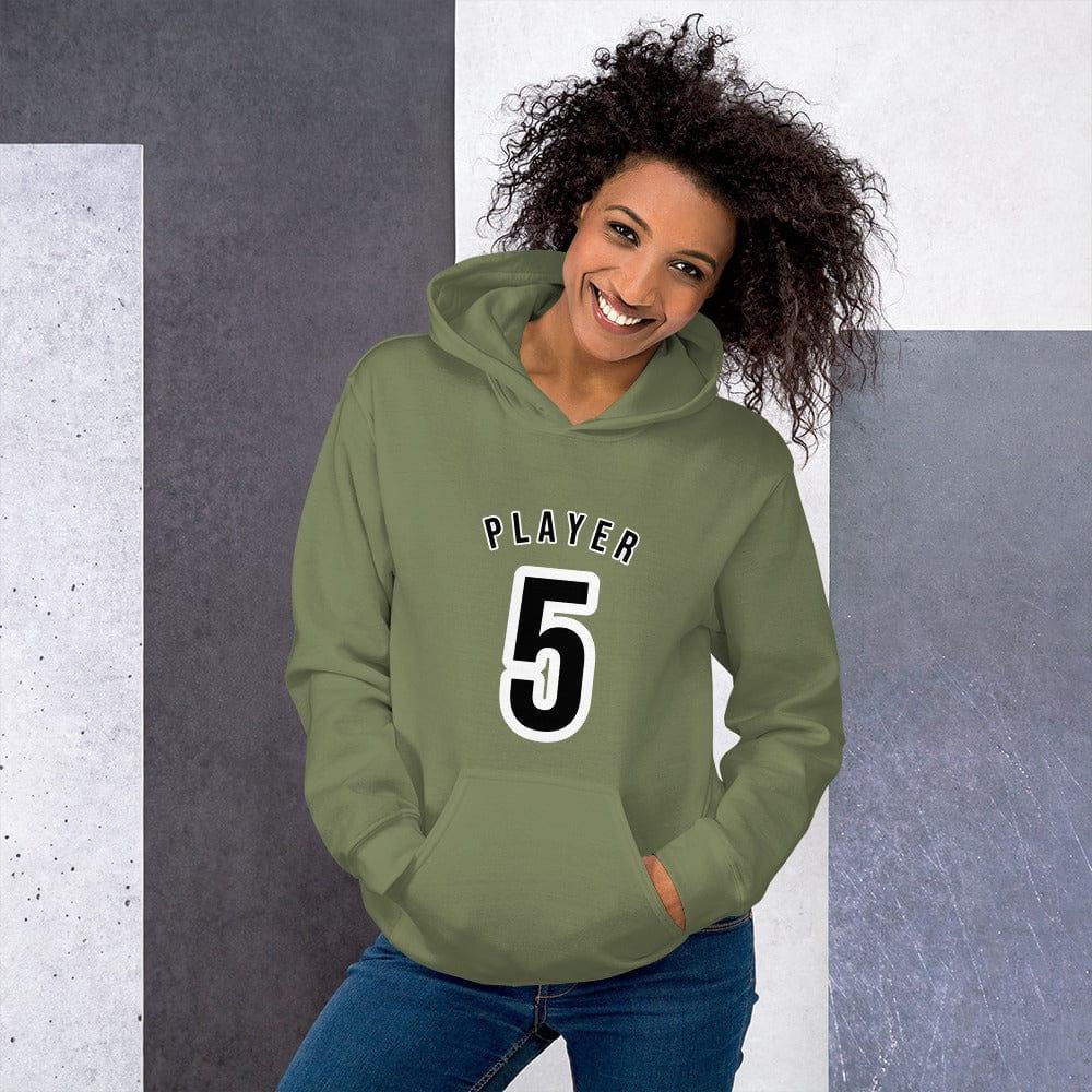 Grauer Damen Hoodie mit Military-Print, Baumwolle, S-5XL, bequem und bedruckbar, von BUYATHOME24.