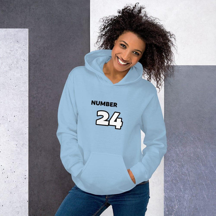 Heller blauer Damen Hoodie mit Grafikdesign, Baumwolle, von BUYATHOME24, in Größe S bis 5XL, bedruckbar, bequemer Kapuzenpullover