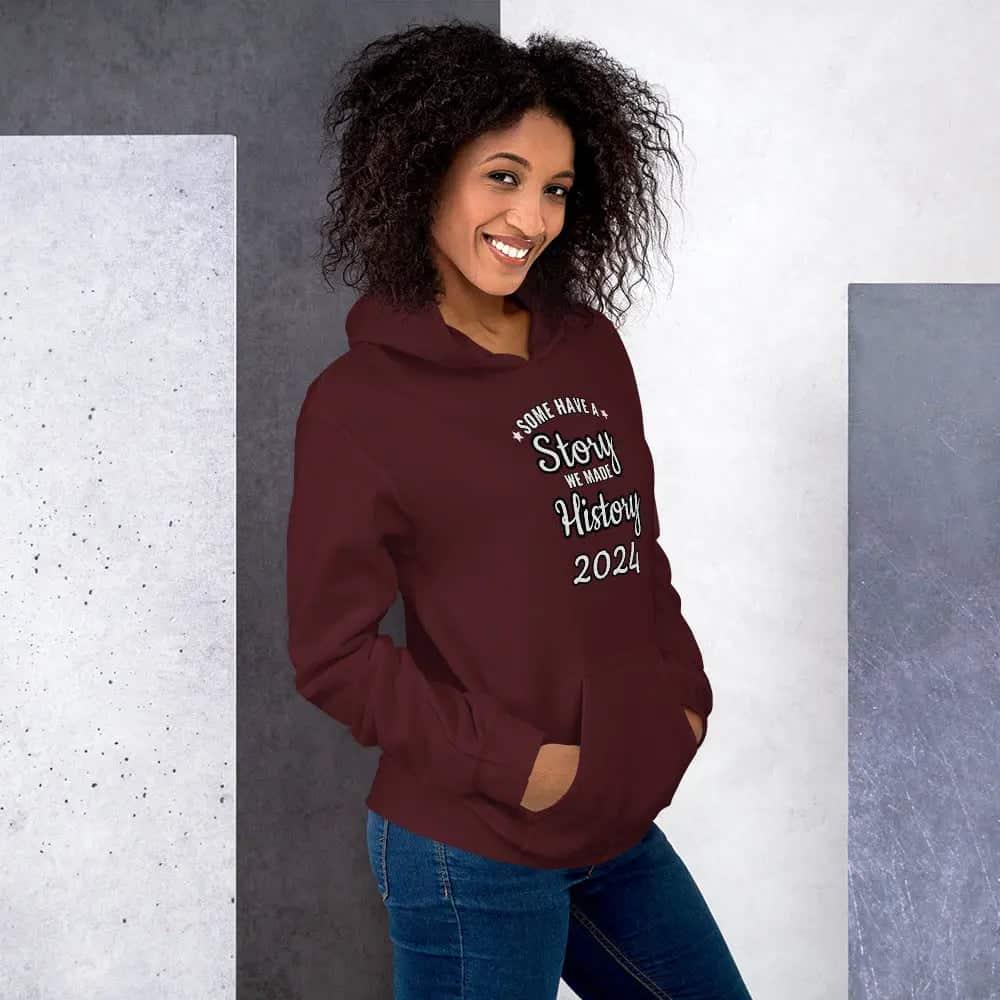 Grafik Damen Hoodie von BUYATHOME24, personalisierbar, Baumwolle, bequem, in S-5XL, mit auffälligem Druck, für Damen