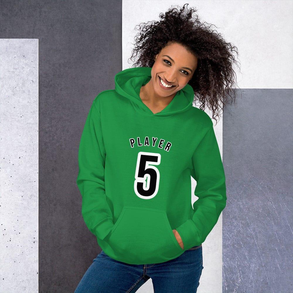 Grauer Damen-Grafik-Hoodie von BUYATHOME24 mit irischem Druck, Baumwolle, in S-5XL, bequem und bedruckbar.