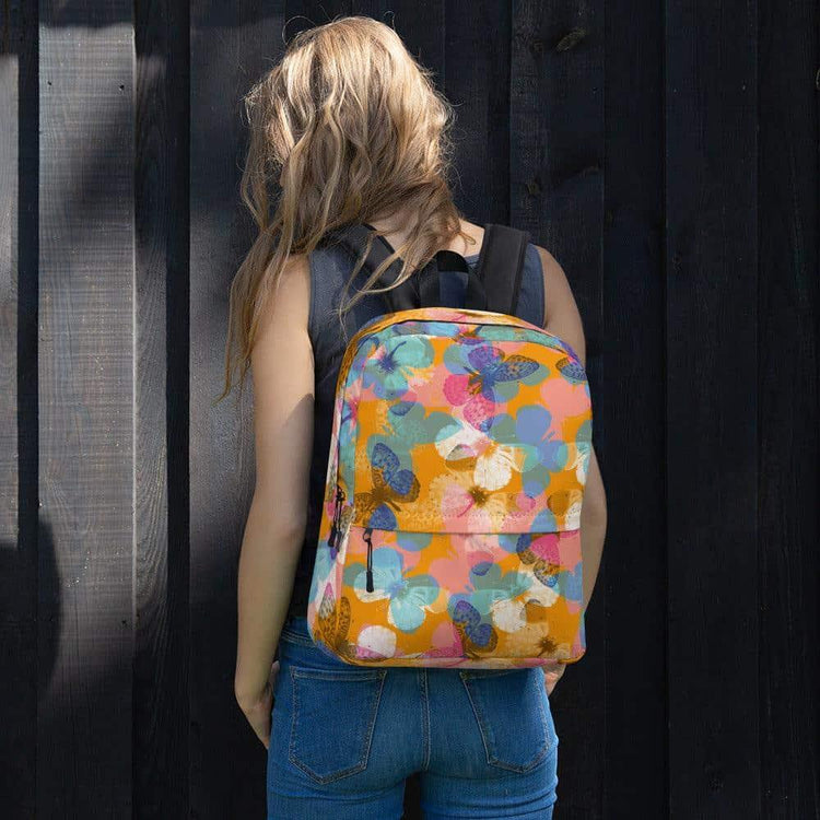 Wasserabweisender Damen-Laptop-Rucksack aus Polyester, 42x31x10 cm, mit Textildruck, von BUYATHOME24.
