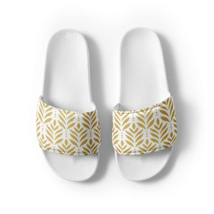 Damen und Mädchen Badeschlappen aus Kunstleder in Größe 36-44 von BUYATHOME24, mit Druckmuster, bequeme Sandalen für den Sommer.