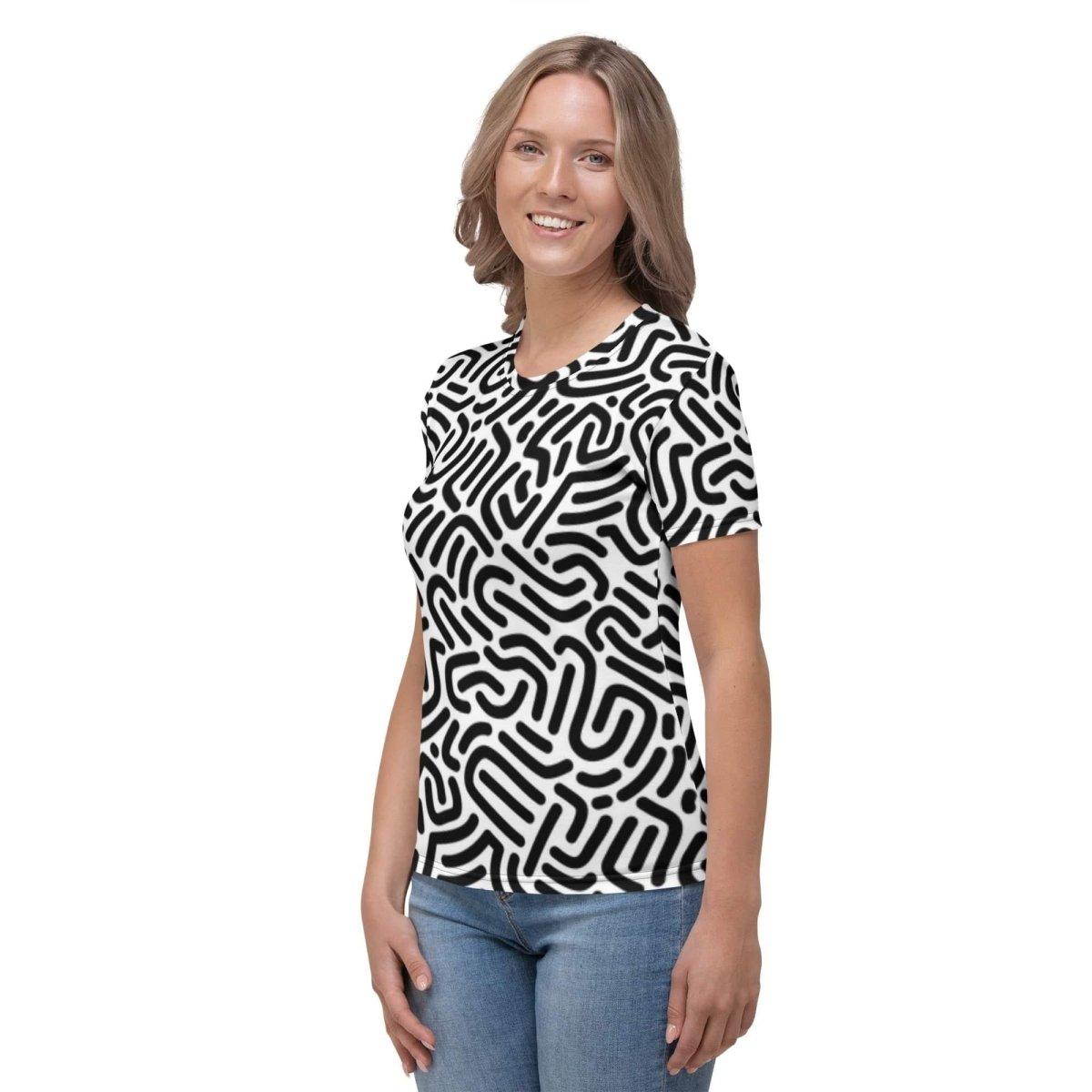 Damen Sportshirt aus Vier-Wege-Stretch-Jersey in XS bis 2XL, bequemes Fitness-Shirt mit Textildruck von BUYATHOME24