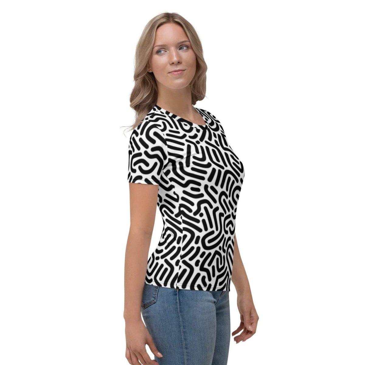 Damen Sportshirt aus Vier-Wege-Stretch-Jersey in XS-2XL, bequemes Damen Sportshirt von BUYATHOME24, Textildruck auf der Brust