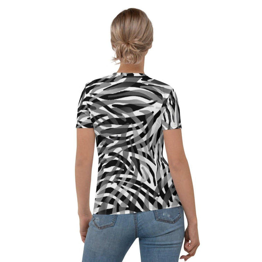 Damen Sportshirt von BUYATHOME24, Jersey T-Shirt mit Vier-Wege-Stretch, in XS bis 2XL, bequemes Damen Sportshirt mit Textildruck