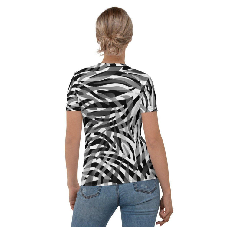 Damen Sportshirt von BUYATHOME24, Jersey T-Shirt mit Vier-Wege-Stretch, in XS bis 2XL, bequemes Damen Sportshirt mit Textildruck