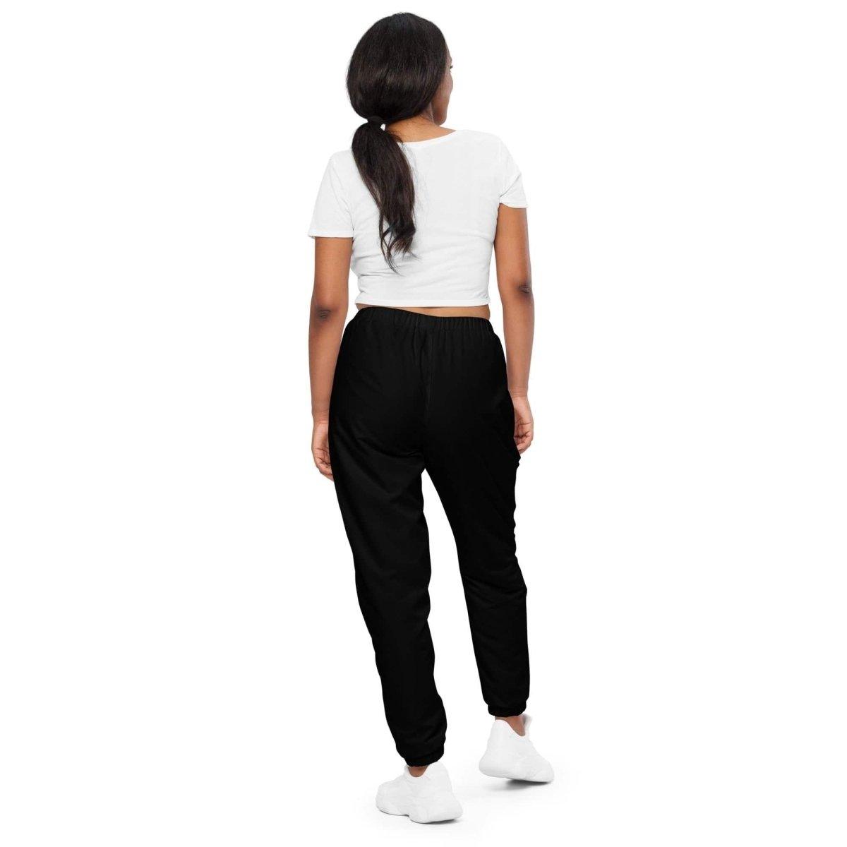 Schwarze Unisex Trainingshose aus Polyester, wasserabweisend, für Damen, in XS bis 3XL, von BUYATHOME24, mit Textildruck