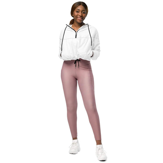 Schwarze Damen Sportjacke von BUYATHOME24, wasserdicht, atmungsaktiv, bauchfrei, in XS bis 2XL, Textildruck auf der Vorderseite