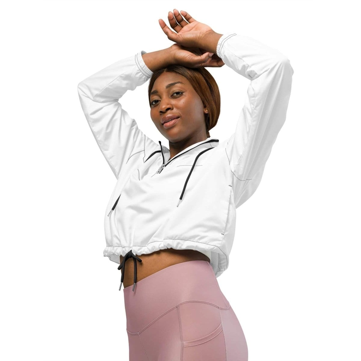 Damen Sportjacke von BUYATHOME24, wasserdicht, atmungsaktiv, bauchfrei, in XS bis 2XL, mit Textildruck, sportlich und bequem