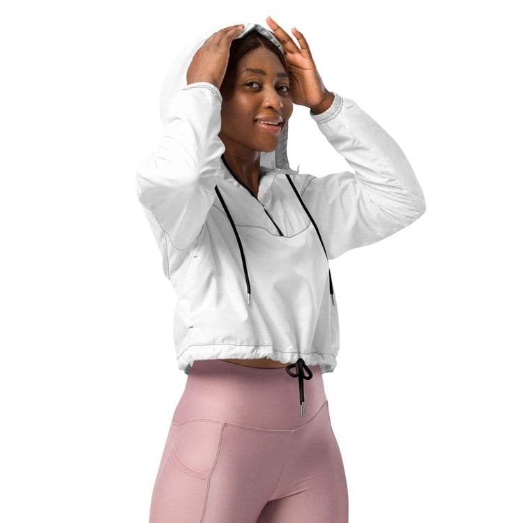 Damen Sportjacke von BUYATHOME24, wasserdicht, atmungsaktiv, bauchfrei, in XS bis 2XL, Textildruck auf Vorderseite