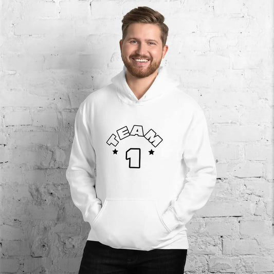 Unisex Hoodie von BUYATHOME24 mit Grafikdruck, Baumwolle, in Weiß, für Herren und Damen, Größe S bis 5XL.