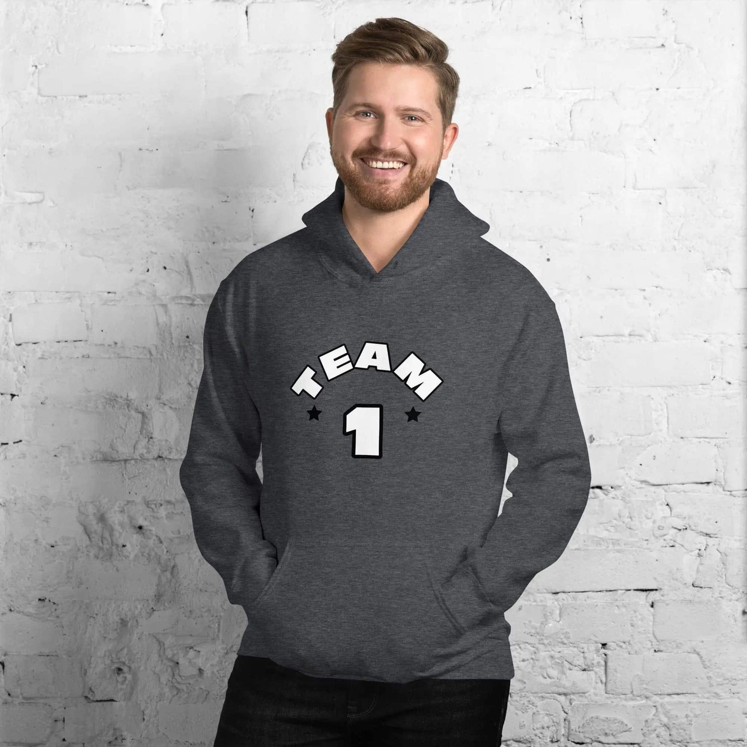 Unisex Hoodie mit Grafiken in Dunkelgrau, Baumwolle, BUYATHOME24, für Herren und Damen, in S-5XL, bequem und stylisch
