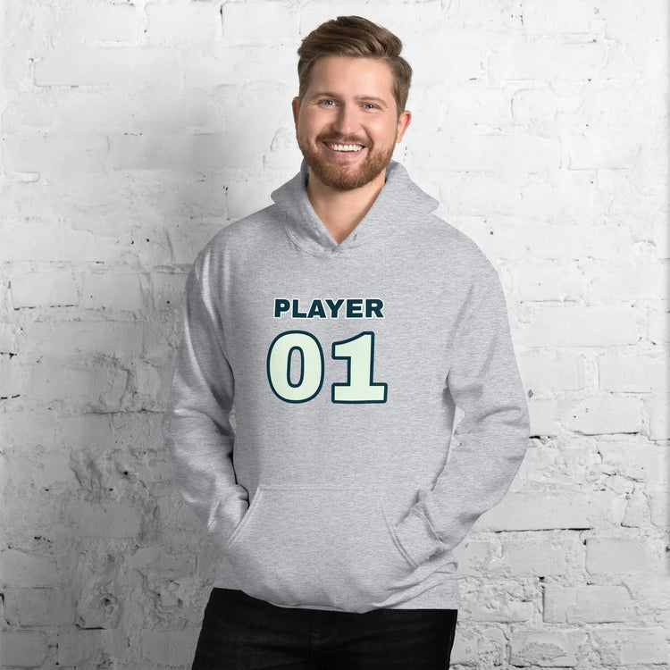 Grauer Herren- und Damen-Grafikh hoodie von BUYATHOME24, Unisex, Baumwolle, mit sportlichem Druck, Größen S bis 5XL