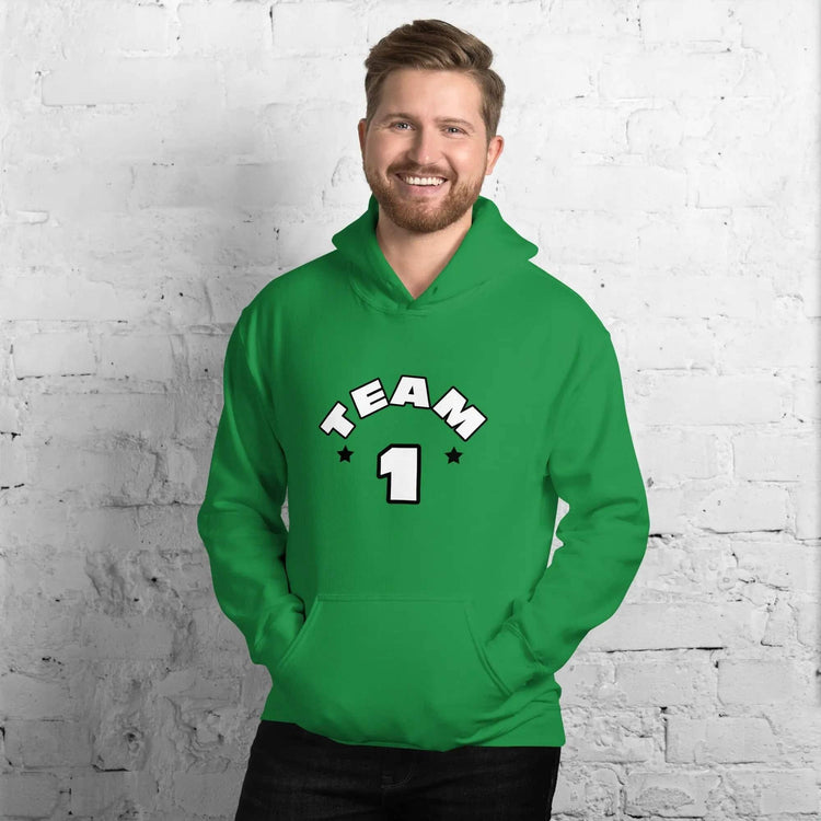 Grauer Herren und Damen Hoodie mit irischem Grün Grafik, Baumwolle, unisex, in S-5XL, von BUYATHOME24, mit gedrucktem Design