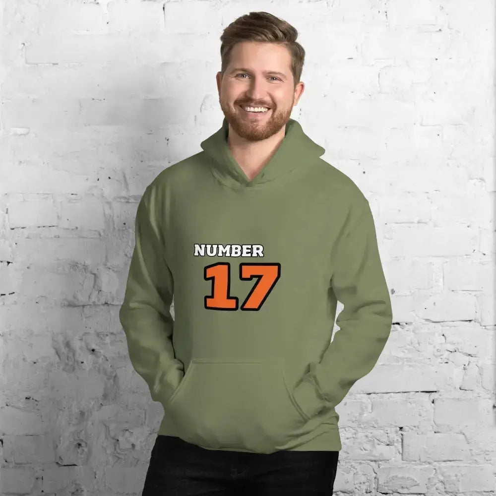 Grauer Herren- und Damen-Hoodie mit militärischem Grafikdruck, Baumwolle, unisex, in S bis 5XL, von BUYATHOME24.