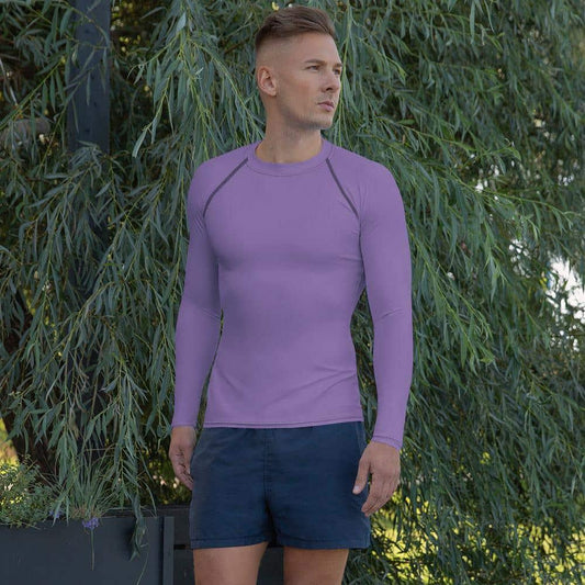 Violettes Herren Sportshirt mit 4-Wege-Stretch, langärmlig, unisex, in XS bis 3XL, bedruckbar, von BUYATHOME24