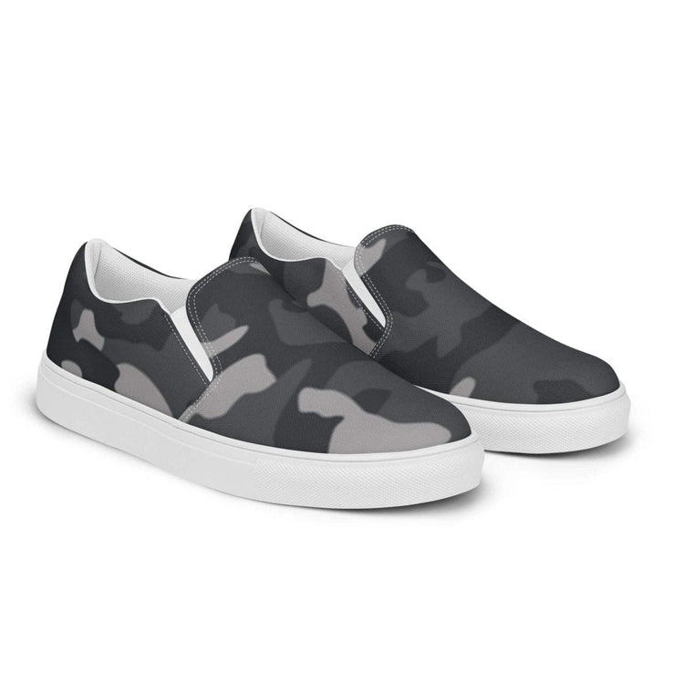 Herren Canvas Slipper von BUYATHOME24, atmungsaktive Slip-Ons mit EVA-Sohle, in Größe 37-47, liegend auf glattem Hintergrund.