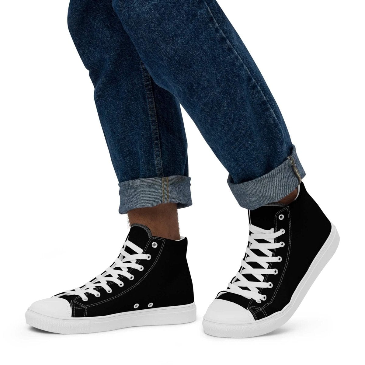 Herren-Sneaker Chuck Taylor All Star aus Leinen, Größe 37-47, weiße Textil-Sneaker mit schwarzem Logo von BUYATHOME24