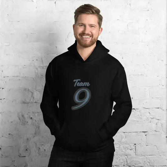 Schwarzer unisex Grafik Hoodie von BUYATHOME24, Herren und Damen, Baumwolle, Kapuzenpullover, großflächiger Druck, S-5XL