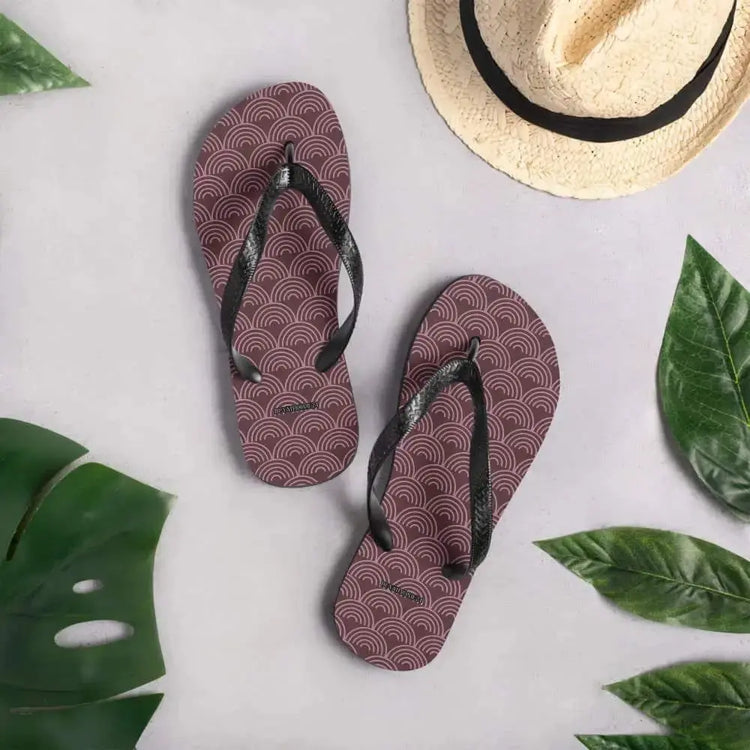 Unisex Polyester Flip-Flops mit Gummisohle in Größe 37-45 von BUYATHOME24, ideal für den Strand, mit Textildruck.
