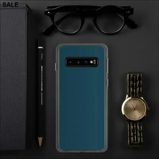Transparente Samsung Galaxy Handyhülle aus Polycarbonat und TPU, schützt das Smartphone elegant und langlebig.