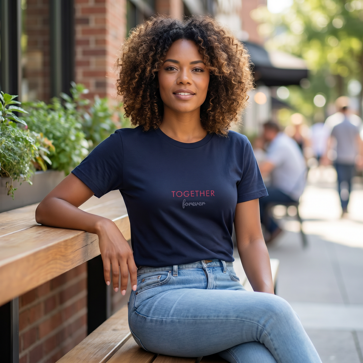 Damen Grafik T-Shirt aus Baumwolle, rundhals, bedruckbar, in S bis 3XL, mit modernen Design und bequemer Passform