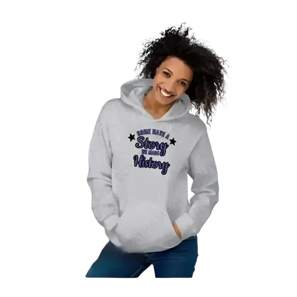Grauer Unisex Kapuzenpullover aus Baumwolle mit Grafik, für Herren und Damen, in S bis 5XL, von BUYATHOME24