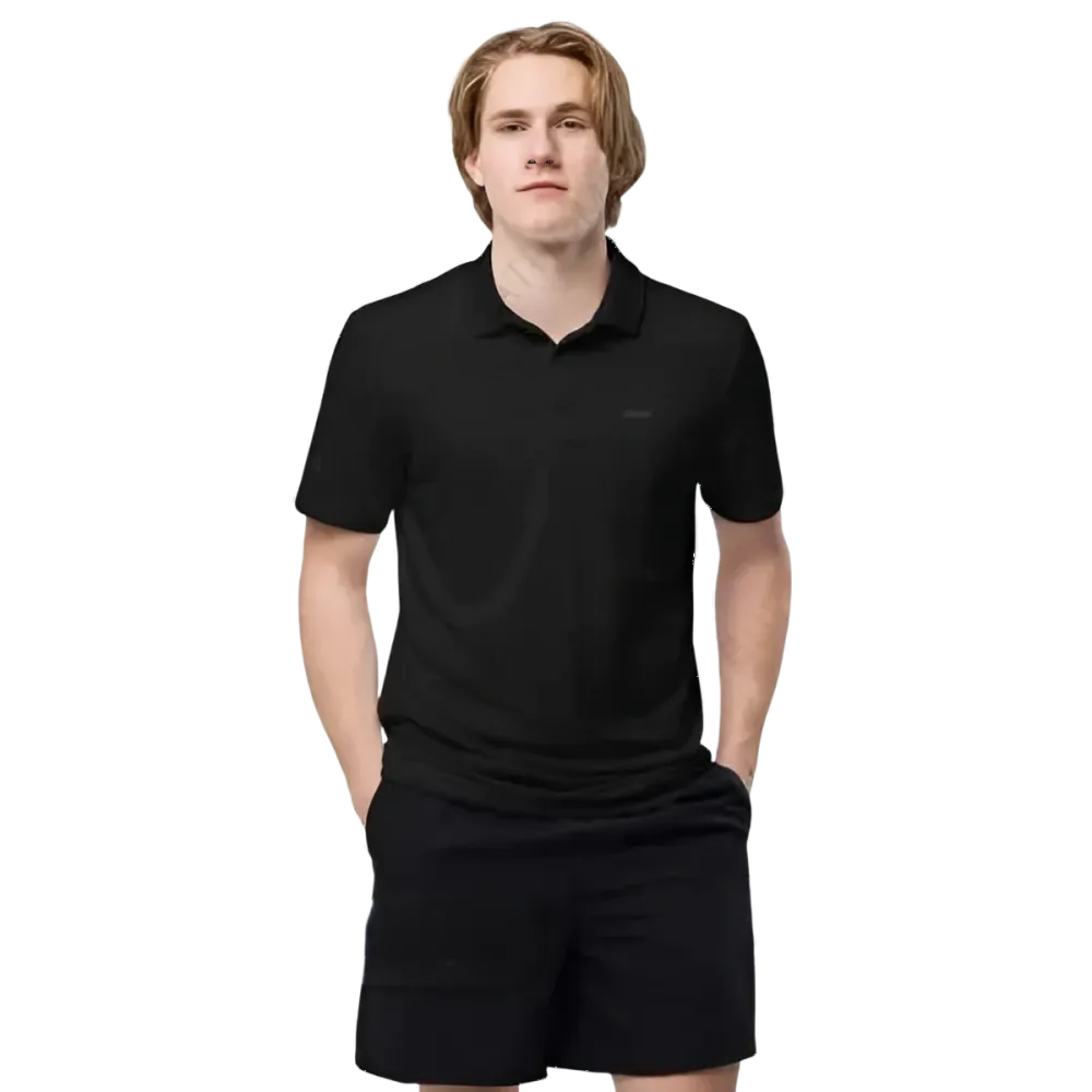 Adidas Unisex Poloshirt aus Polyester in Schwarz, atmungsaktives Kurzarm Sportshirt, vorne sichtbar, für Sport und Freizeit