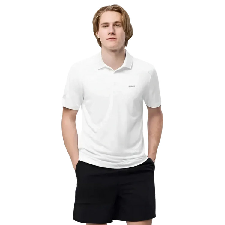 Weißes Adidas Unisex Poloshirt, schnelltrocknend, enger Schnitt, vorne sichtbar, für S bis 2XL, hochwertiges Sport- und Freizeitshirt.