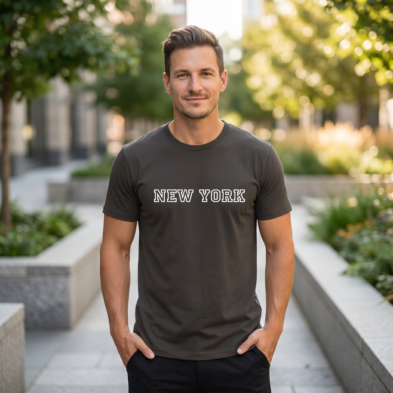 Generated lifestyle image for Unisex Grafik T-Shirt aus Baumwolle, Rundhals, XS-5XL