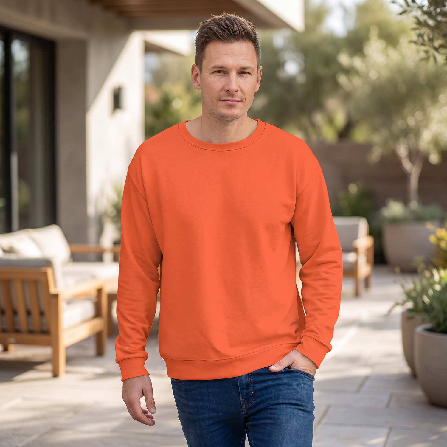Herren Unisex Sweatshirt Fleece Pullover, individuell bedruckbar, in XS bis 3XL, bequem und warm für kalte Tage