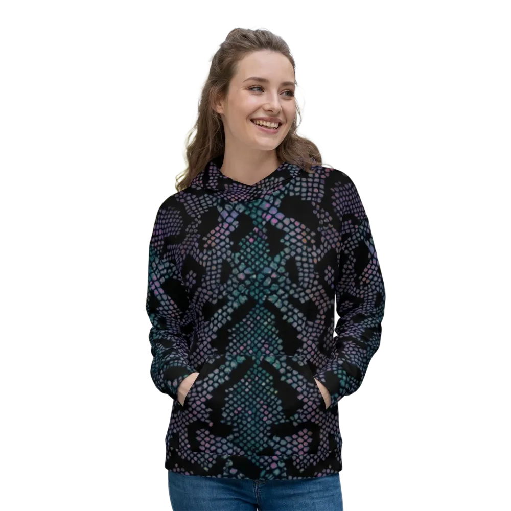 Damen Unisex Hoodie mit Allover-Schlangenmuster, Polyester, Kapuzenpullover, bequemes Design in XS-3XL, von BUYATHOME24