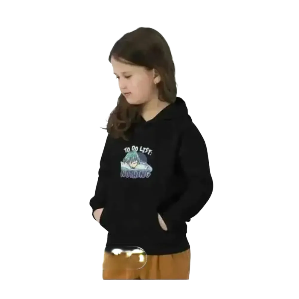Grauer Kinder Kapuzenpullover aus Baumwolle für Mädchen, Unisex Hoodie mit Druck, geeignet für 4- bis 12-Jährige.