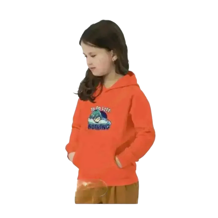 Grauer Unisex Kinder Hoodie aus Baumwolle mit Druck, geeignet für Jungen und Mädchen im Alter von 4 bis 12 Jahren.