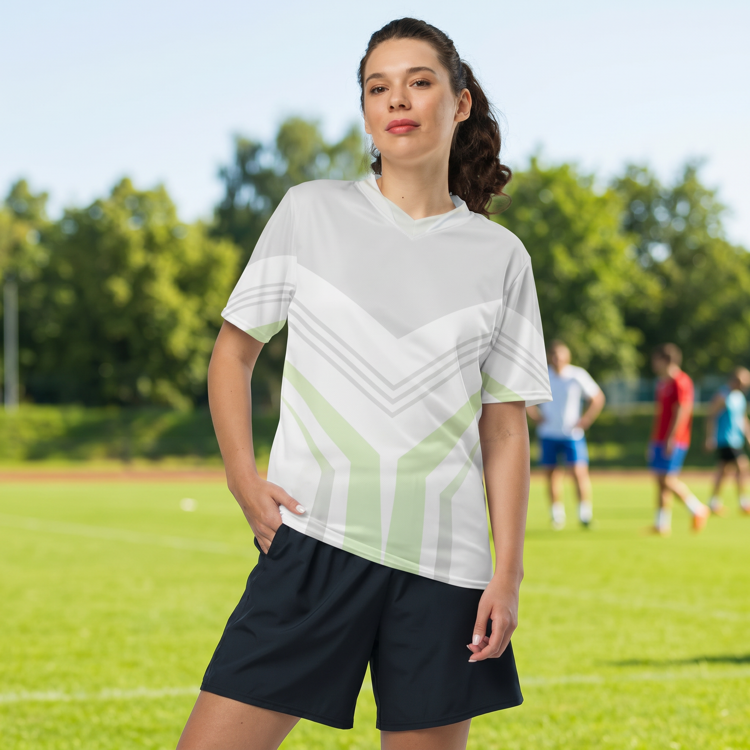 Unisex Fußball T-Shirt von BUYATHOME24, schnelltrocknend, Polyester, V-Ausschnitt, in 2XS bis 6XL, sportliches Design