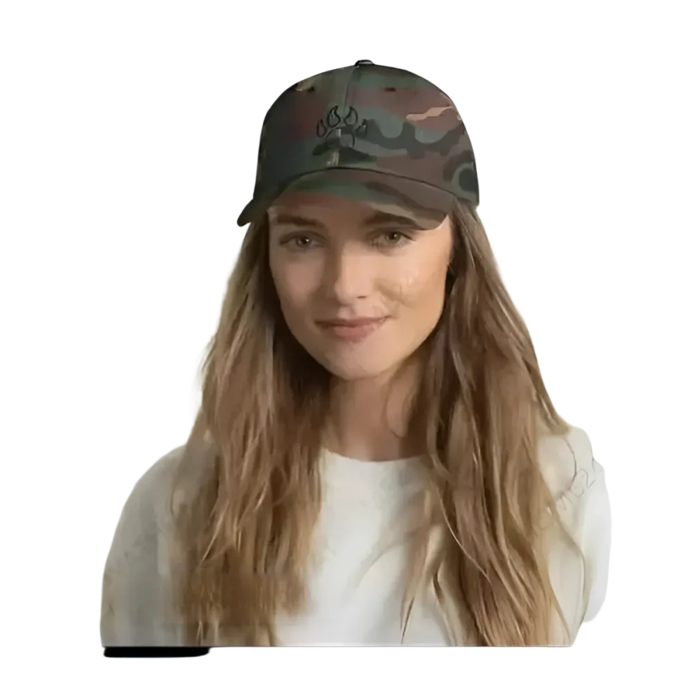Grüne Baumwoll-Baseballcap im Camouflage-Design für Damen, verstellbar von 52 bis 59 cm, von BUYATHOME24