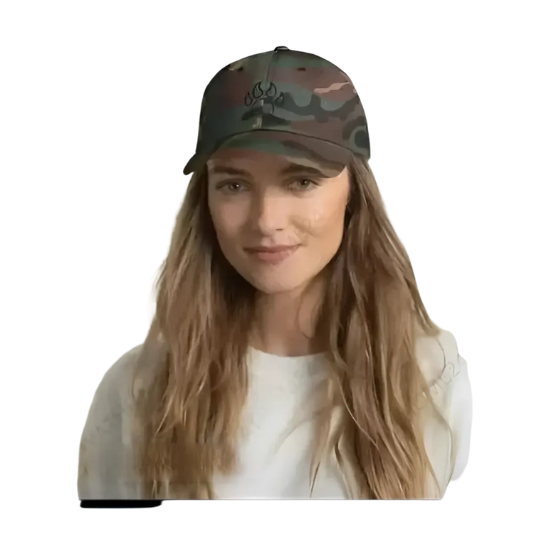 Grüne Baumwoll-Baseballcap im Camouflage-Design für Damen, verstellbar von 52 bis 59 cm, von BUYATHOME24