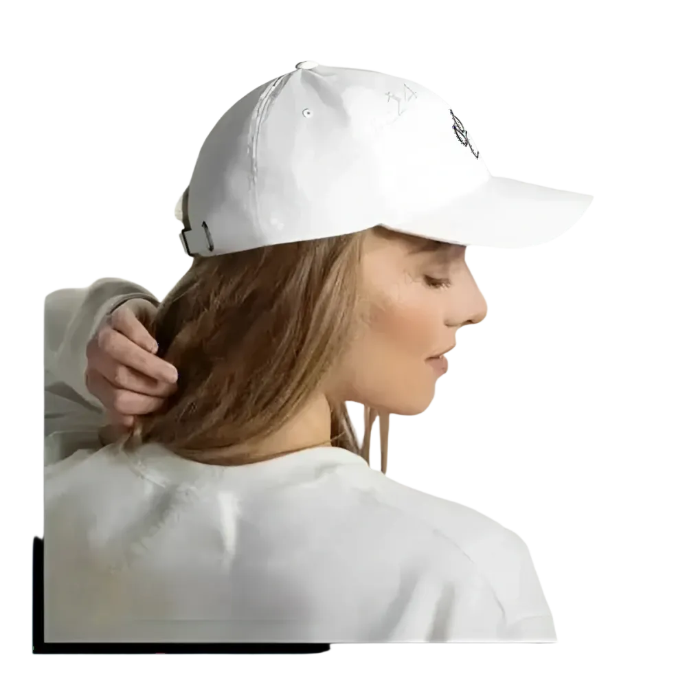 Grüne Camouflage Baseball Cap aus Baumwolle für Damen, verstellbar 52-59 cm, mit BUYATHOME24 Logo