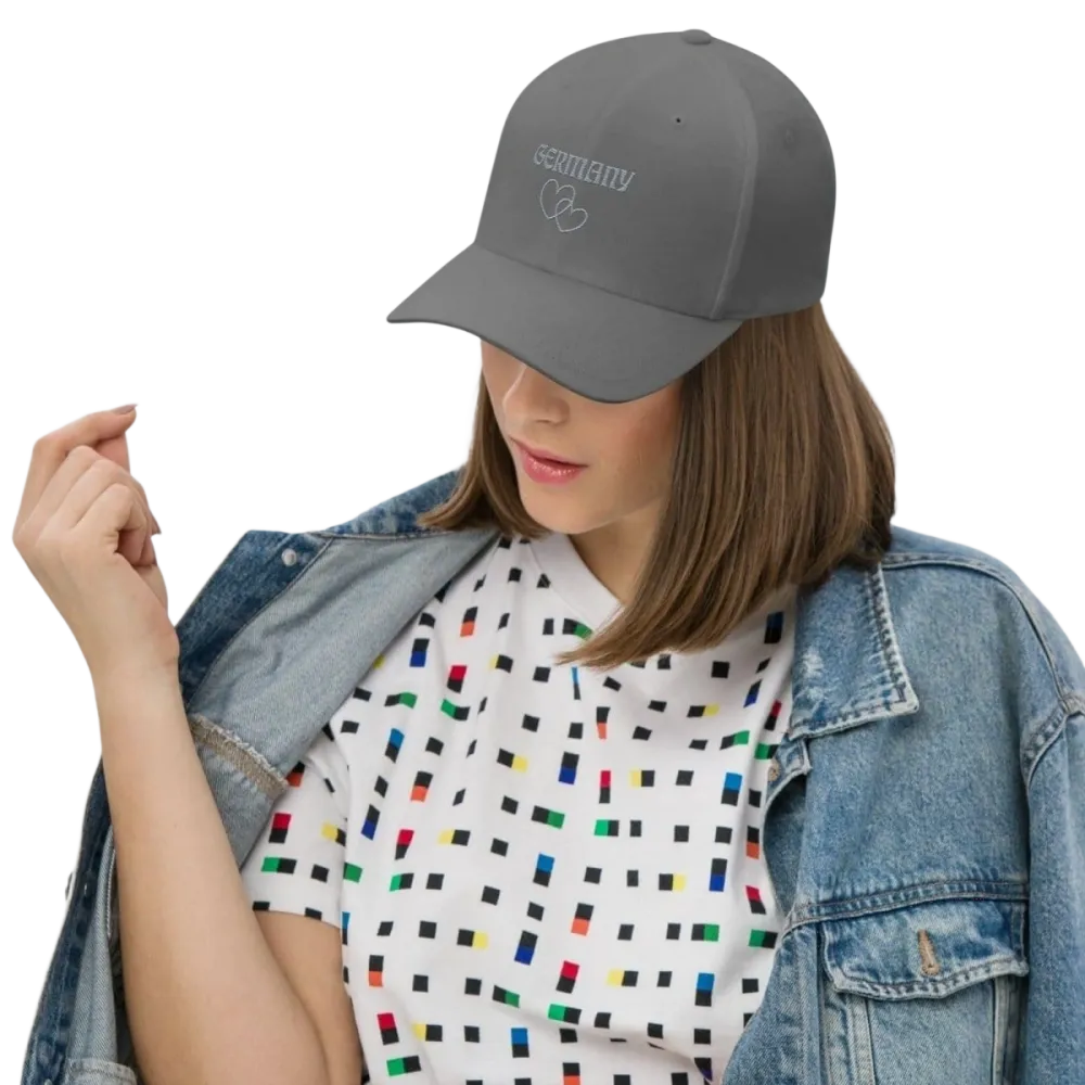 Graue unisex Baseball Cap aus Baumwoll-Stretch, 54-60 cm, von BUYATHOME24, für Damen und Herren, bequem und stylisch.