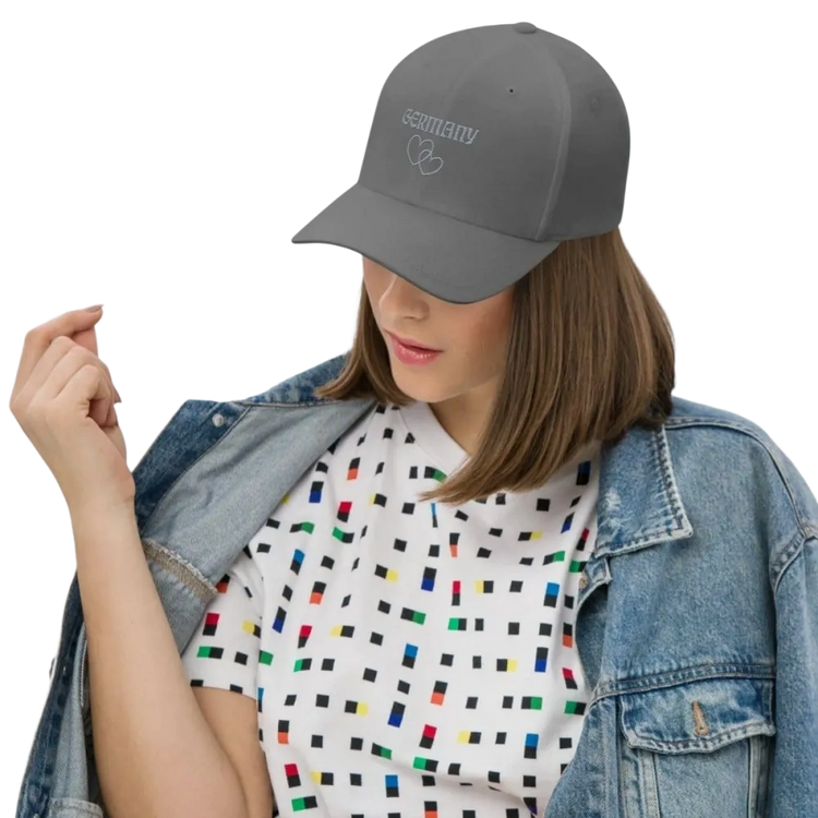 Graue unisex Baseball Cap aus Baumwoll-Stretch, 54-60 cm, von BUYATHOME24, für Damen und Herren, bequem und stylisch.