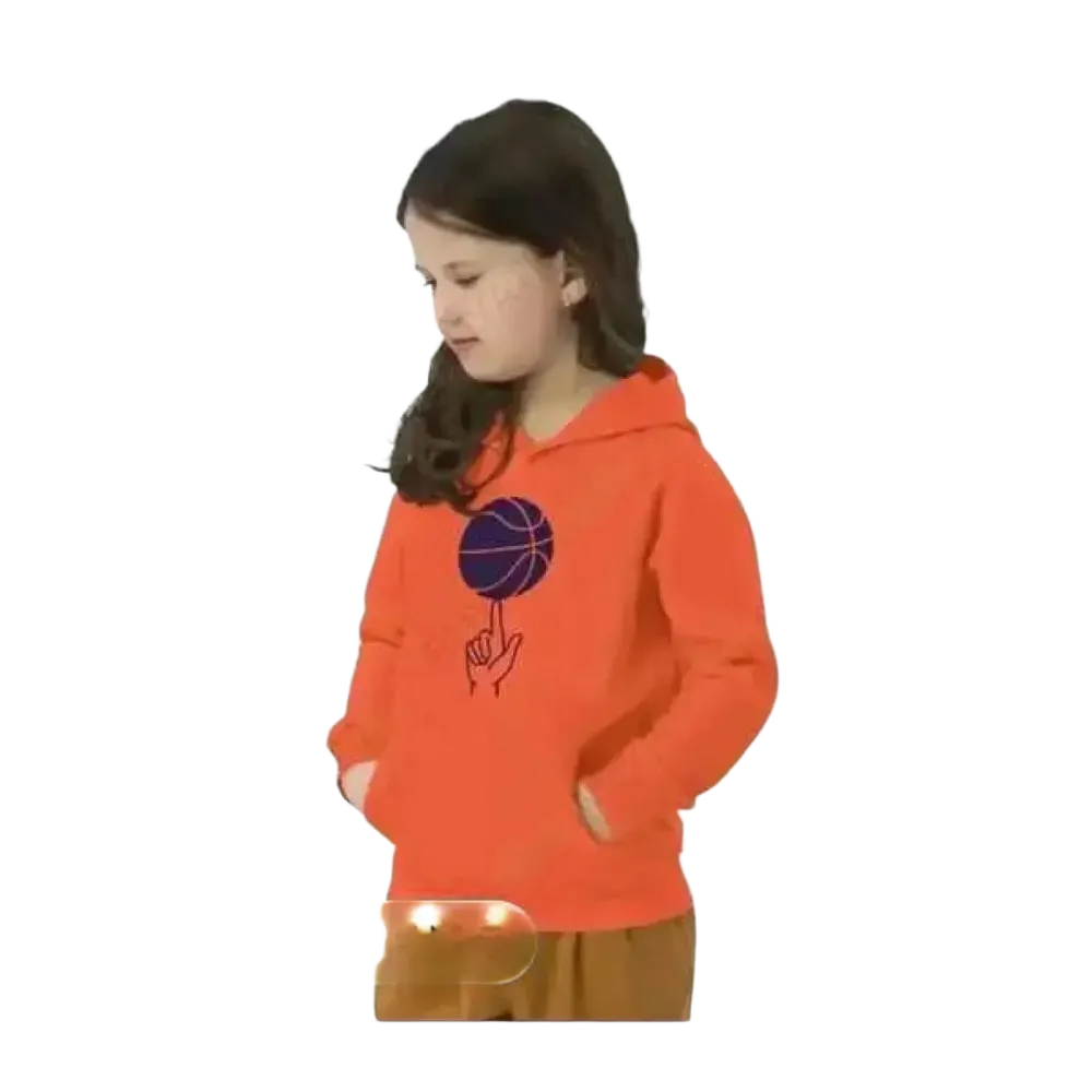 Unisex Kinder Basketball Kapuzenpullover aus Baumwolle, Sport Hoodie mit Grafik für Mädchen und Jungen, 4-12 Jahre