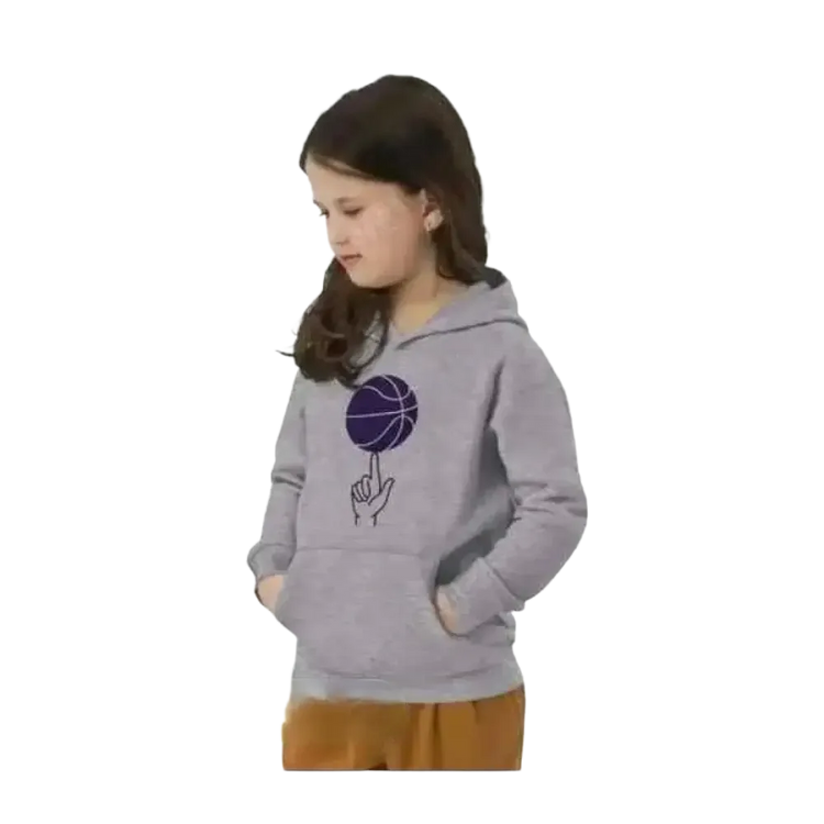 Kinder Basketball Kapuzenpullover aus Baumwolle, unisex Sport Hoodie für Jungen und Mädchen, 4-12 Jahre, mit Basketball-Grafik
