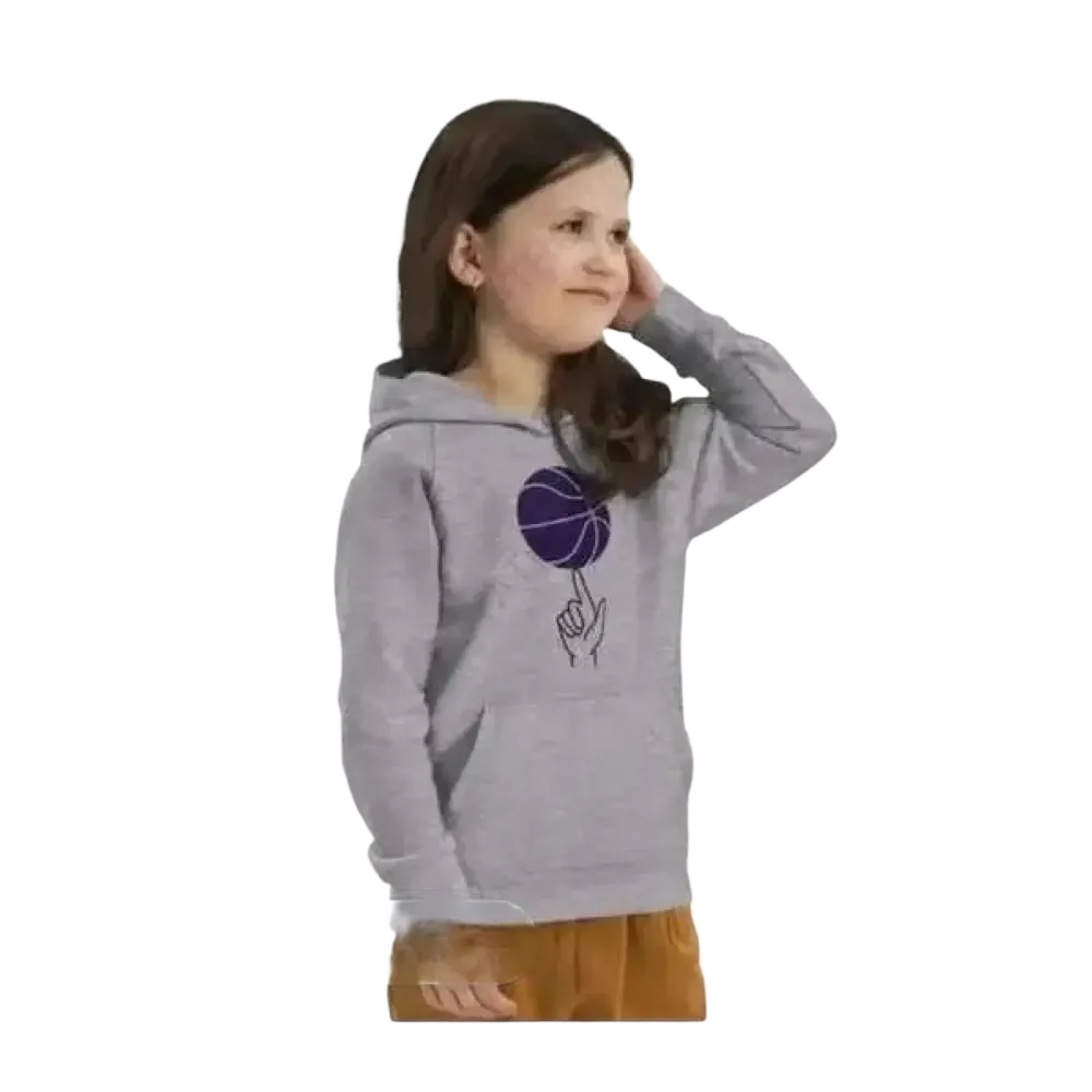 Kinder-Basketball-Hoodie aus Baumwolle, unisex Sport Kapuzenpullover für Mädchen und Jungen, 4-12 Jahre, mit Basketball-Grafik