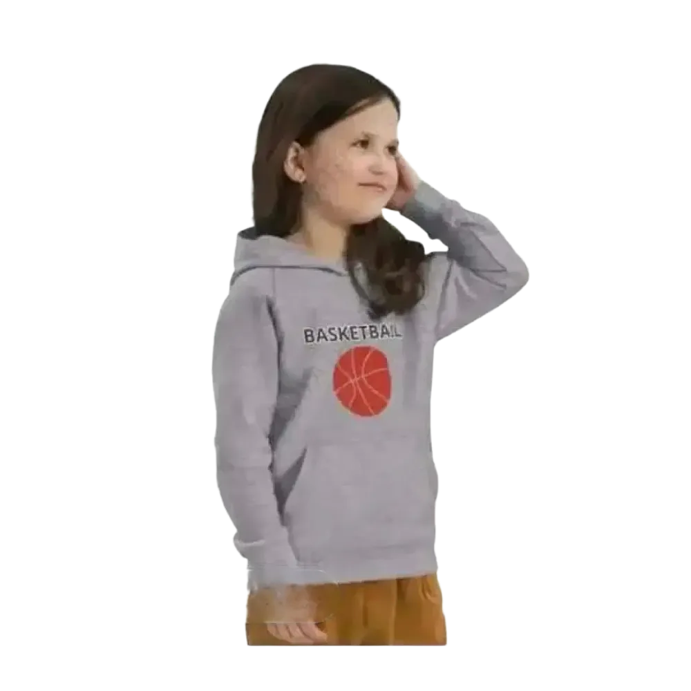 Unisex Kinder Basketball Kapuzenpullover aus Baumwolle mit Grafik, geeignet für Mädchen und Jungen im Alter von 4 bis 12 Jahren.