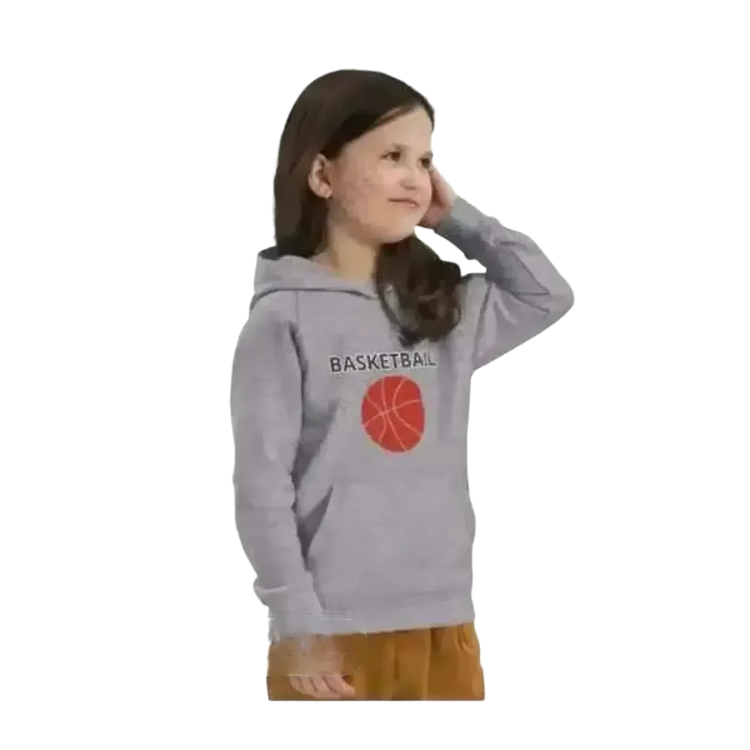 Unisex Kinder Basketball Kapuzenpullover aus Baumwolle mit Grafik, geeignet für Mädchen und Jungen im Alter von 4 bis 12 Jahren.